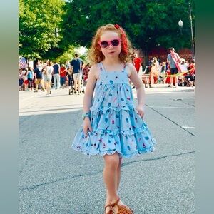 Be Girl twirler popsicles dress, patriotic, 4th of July, ruffles, size 4t